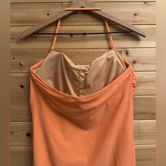 J. Crew Factory Size XLarge Strapless Bandeau Salmon One Piece Swimsuit - Picture 9 of 12